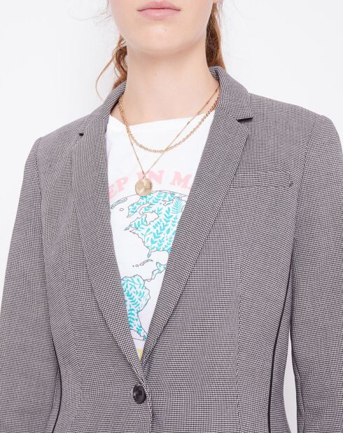 Blazer pied-de-poule noir/blanc