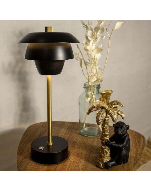 Lampe de table rechargeable moxy noir/doré - 17x31 cm