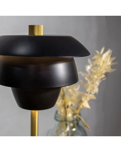Lampe de table rechargeable moxy noir/doré - 17x31 cm