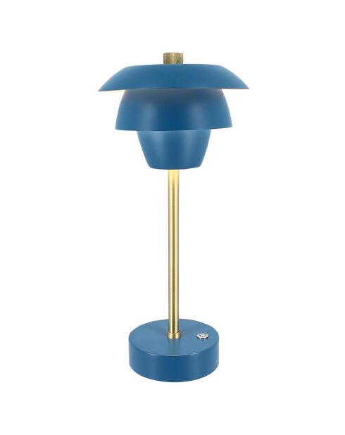 Lampe de table rechargeable moxy bleu/doré - 17x31 cm