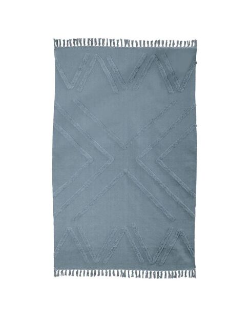 Tapis en coton noos bleu/gris - 120x180 cm