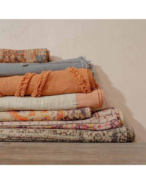 Tapis en coton noos bleu/gris - 120x180 cm