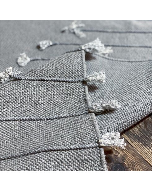 Tapis en coton noos bleu/gris - 120x180 cm