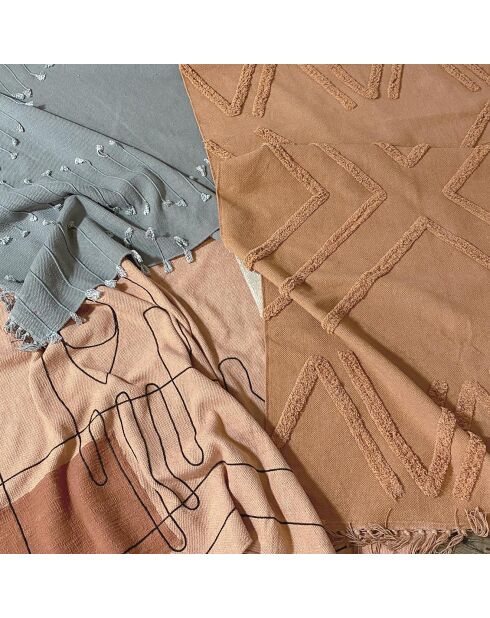 Tapis en coton noos bleu/gris - 120x180 cm