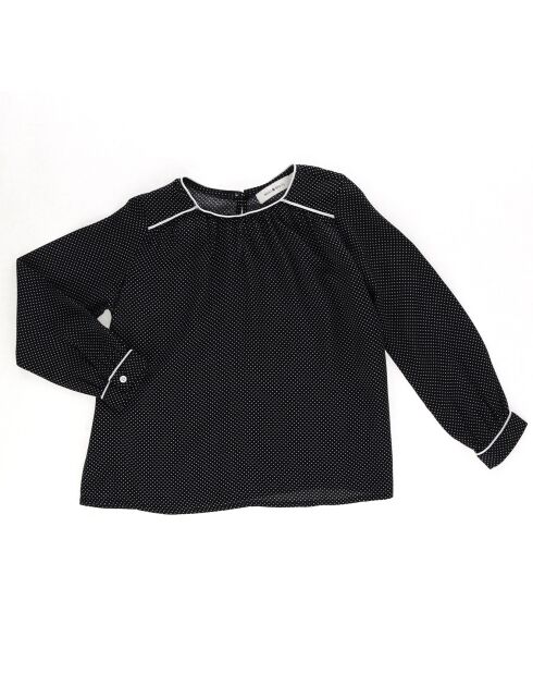 Blouse à pois noire