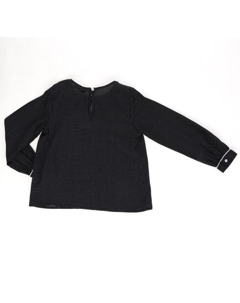 Blouse à pois noire