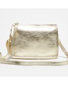 Bolso de hombro Vero de piel dorada - 25x18,5x12 cm