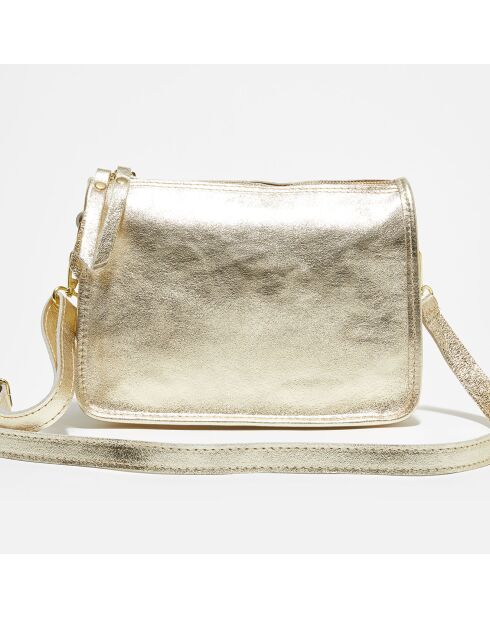 Bolso de hombro Vero de piel dorada - 25x18,5x12 cm
