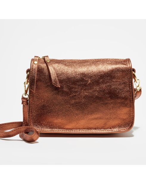Sac bandoulière en Cuir Vero bronze - 25x18,5x12 cm
