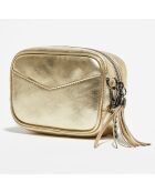 Schultertasche Gold Pat aus Leder, 10 x 18 x 5 cm