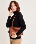 Sac bandoulière en Cuir Vero bronze - 25x18,5x12 cm