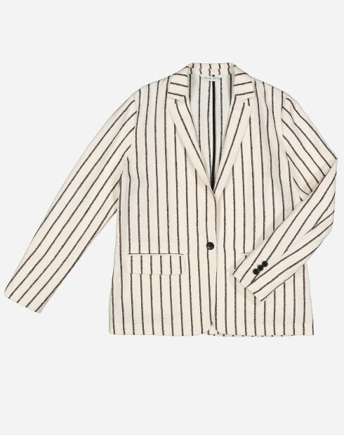 Veste en Coton & Lin Viska à rayures écrue
