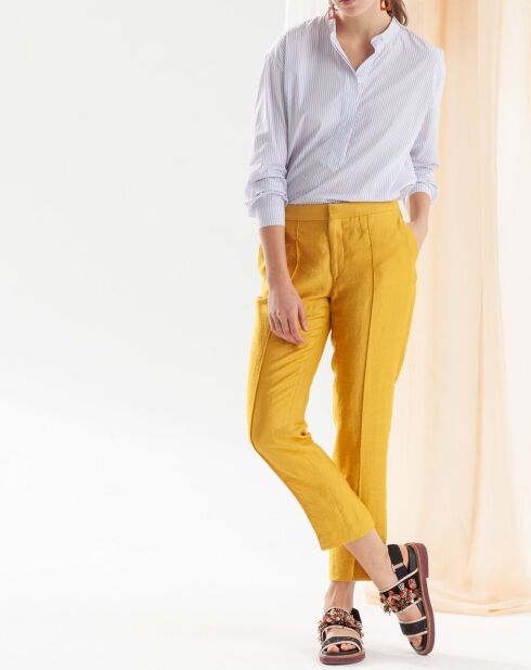 Pantalon en Lin mélangé Priscille jaune