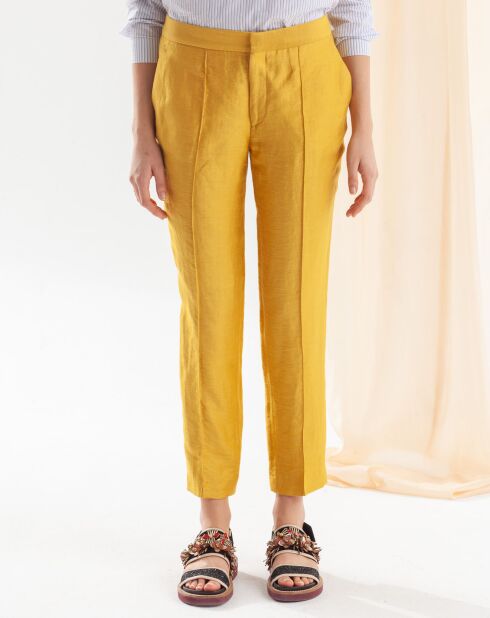 Pantalon en Lin mélangé Priscille jaune