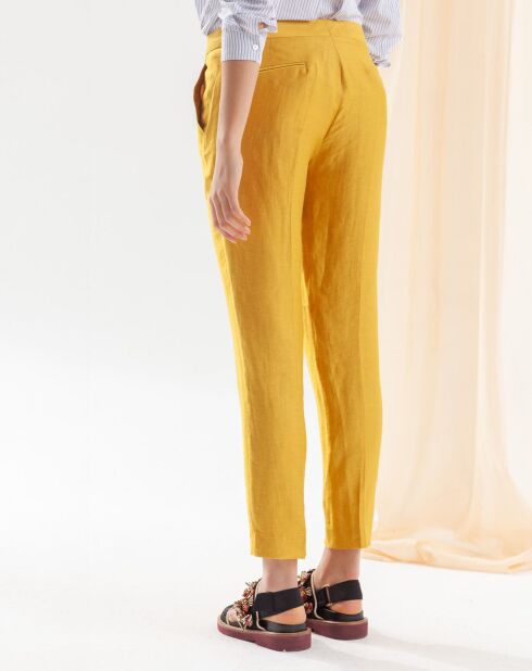 Pantalon en Lin mélangé Priscille jaune