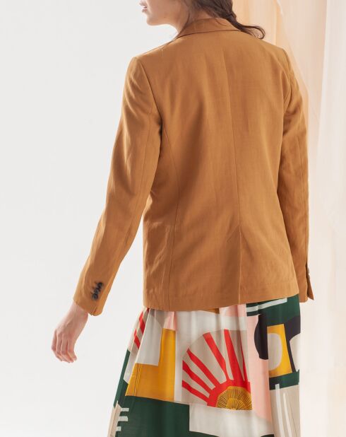 Veste blazer en Lin mélangé Vana camel