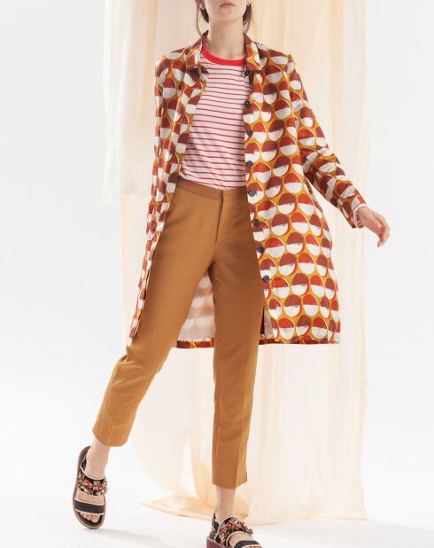 Prescott Hose aus kamelfarbenem Leinengemisch