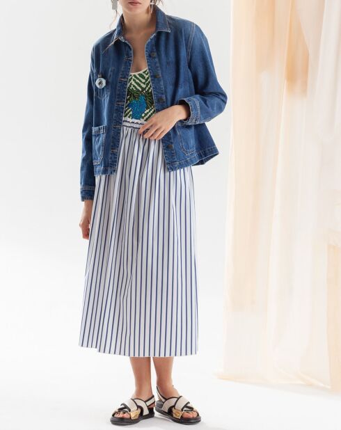 Jurablauer gestreifter Rock