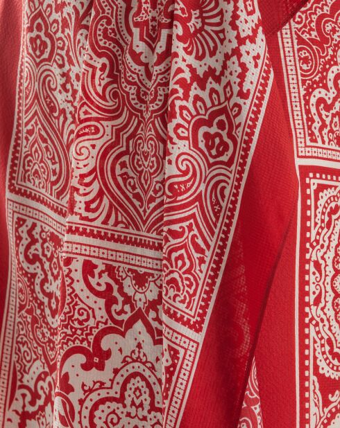 Jupe 100% Soie Juba imprimée rouge