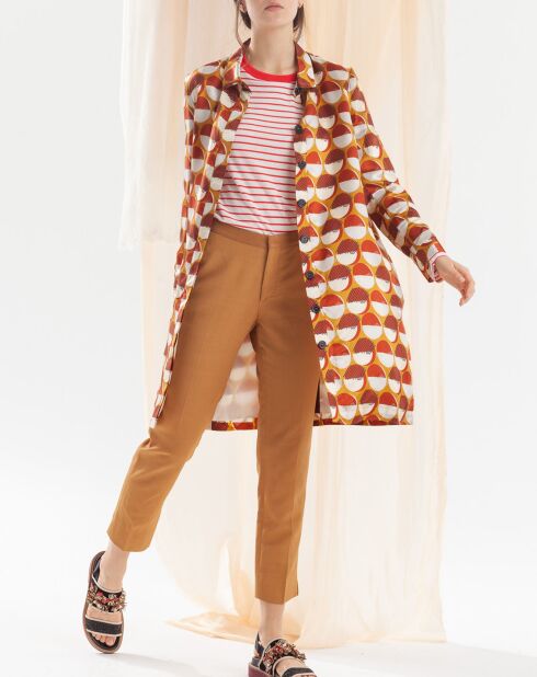 Surchemise/robe Murano imprimée jaune/rouge/blanc