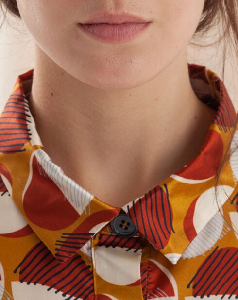 Surchemise/robe Murano imprimée jaune/rouge/blanc