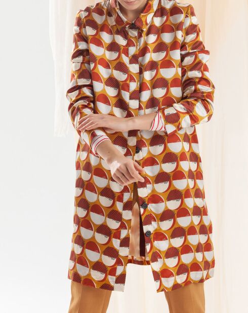 Surchemise/robe Murano imprimée jaune/rouge/blanc