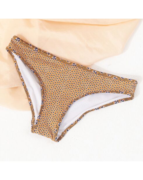 Braguitas de baño Alice con estampado camel/azul marino