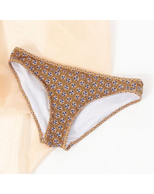 Braguitas de baño Alice con estampado camel/azul marino