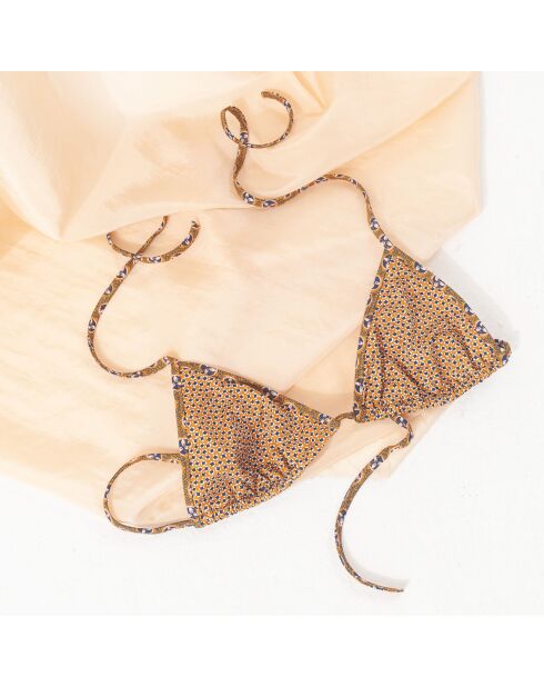 Top de baño Arielle con estampado camel/azul