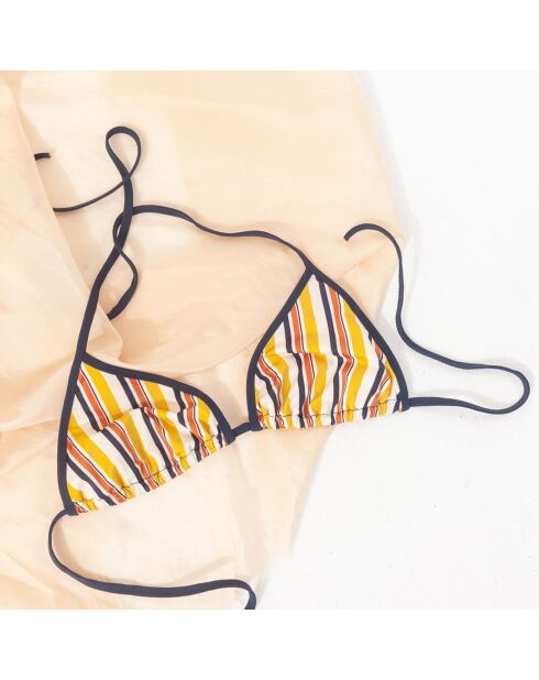 Top de baño Arielle a rayas camel/azul marino