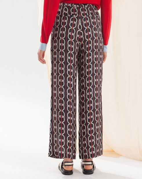 Pantalon Poitiers imprimé noir/écru
