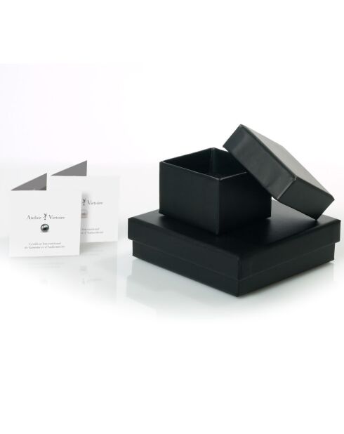 Bague ajustable Trilogy en Argent, Zircone & Perles d'Eau Douce boutons blanc naturel