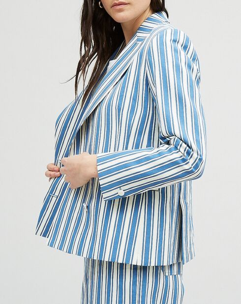 Veste en Coton & Lin Vanille bleue