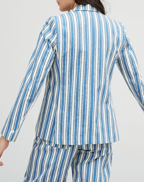 Blauwe vanillejas van katoen en linnen