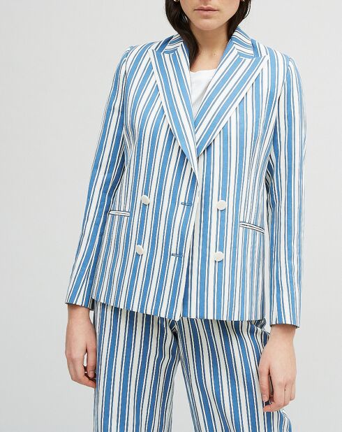 Blauwe vanillejas van katoen en linnen