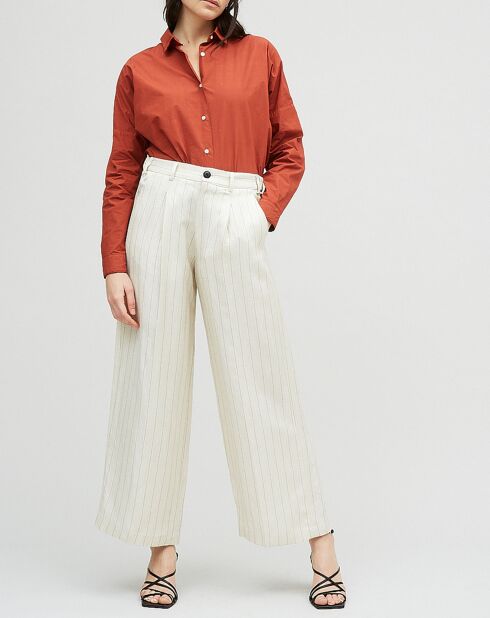 Ralph ecrufarbene Hose aus Leinenmischung