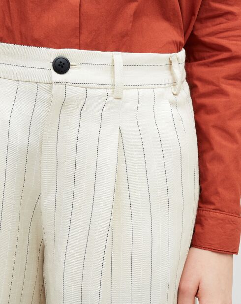 Ralph ecrufarbene Hose aus Leinenmischung