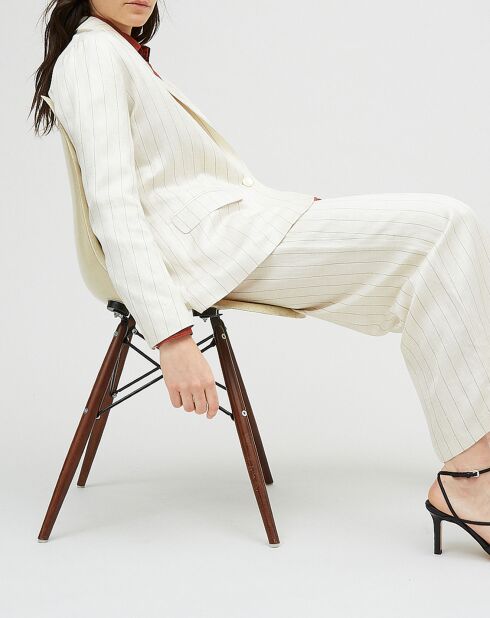 Ralph ecrufarbene Hose aus Leinenmischung