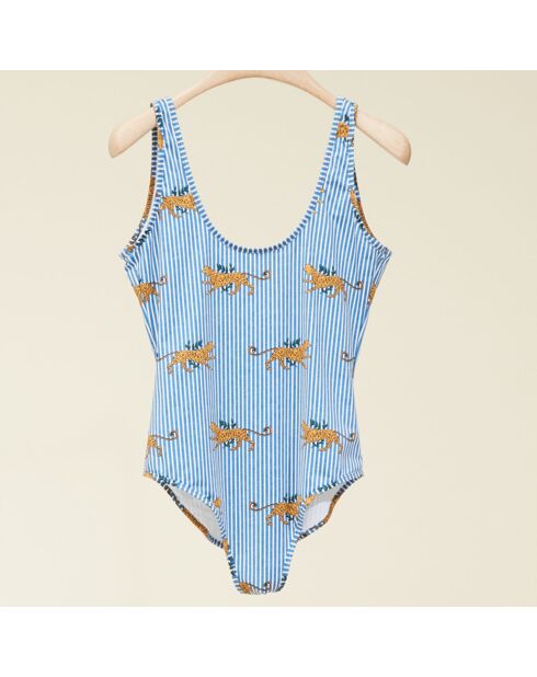 Bañador de una pieza con estampado azul Angèle
