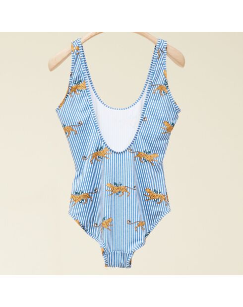 Bañador de una pieza con estampado azul Angèle