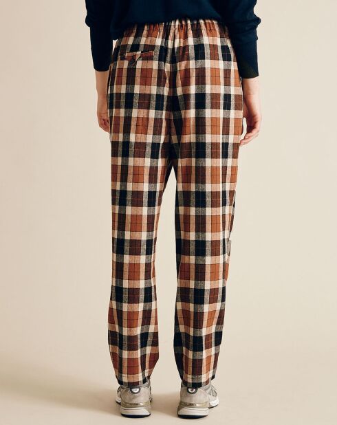 Pantalon en Laine mélangée Proust à carreaux camel/noir