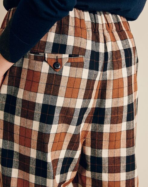 Pantalon en Laine mélangée Proust à carreaux camel/noir