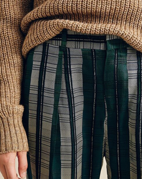 Philou groen/marineblauw/witte broek met print