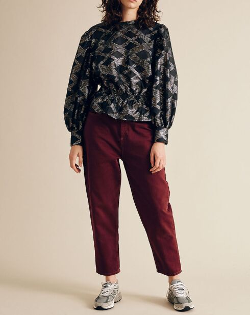 Blouse Beirut imprimée noir/multicolore