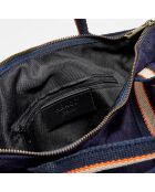 Sac à dos en Cuir Gao bleu marine - 37.5x9x37 cm