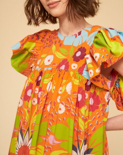 Robe Mexico imprimée orange
