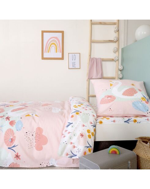 Parure housse de couette Clara rose