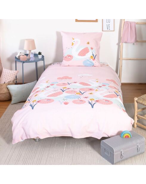 Parure housse de couette Clara rose