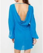 Robe en Soie mélangée Ruffled Jade turquoise