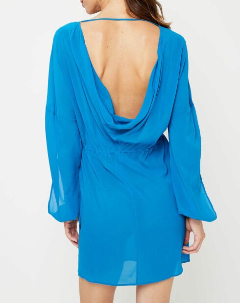 Robe en Soie mélangée Ruffled Jade turquoise